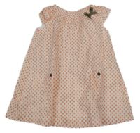 Bílé-oranžové vzorované šaty s mašlou Carter's