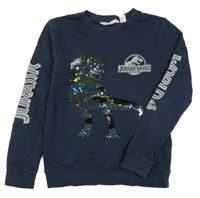 Tmavomodrá mikina s dinosaurom H&M