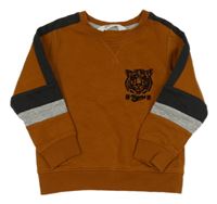 Hrdzavá mikina s tigrom H&M