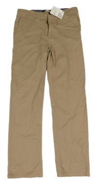 Nové - Béžové plátěné slim fit kalhoty H&M