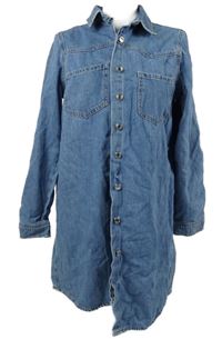 Dámska modrá rifľová prepínaci šatová tunika Denim Co.