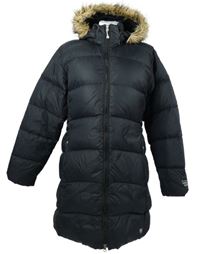 Dámský černý šusťákový péřový prošívaný zimní kabát s kapucí Mountain Hard Wear