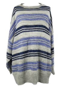 Dámský šedo-modro-tmavomodrý pruhovaný svetr Julipa