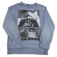 Modro-šedá mikina s potiskem - Star wars