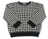 Černo-bílý vzorovaný svetr Primark