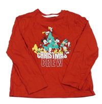 Červené pyžamové triko s Mickeym a kamarády Disney