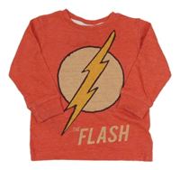 Červené melírované tričko s bleskem - Flash Next