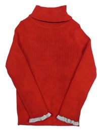 Červený rebrovaný svetrový rolák Primark