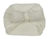 Biela turbanová čapica s mašlou