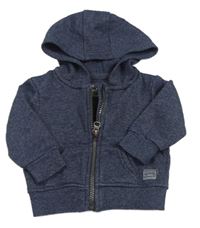 Tmavomodrá melírovaná prepínaci mikina s kapucňou Rebel