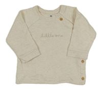 Světlebéžové propínací mikinotriko s nápisom H&M