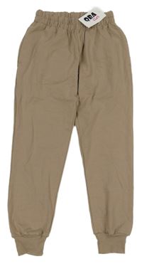 Nové - hnědé cuff tepláky Oba