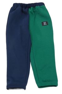 Tmavomodro-zelené tepláky s nášivkou Shein