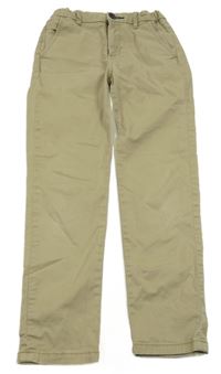 Béžové plátenné chino nohavice Zara