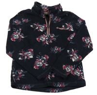 Čierna fleecová funkčná mikina s růžemi REGATTA