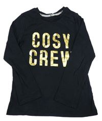 Černé pyžamové triko s nápisem George