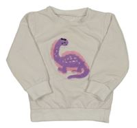 Smotanová mikina s dinosaurom