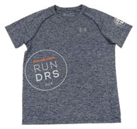 Tmavomodré melírované sportovní tričko s nápisem Under Armour