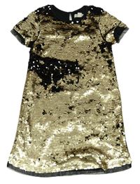 Čierno-zlaté flitrové šaty Primark