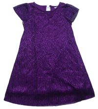 Purpurové trblietavé plisované šaty M&Co