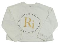 Biela crop mikina s logom River Island