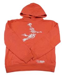 Červená mikina s basketbalistou a kapucňou H&M