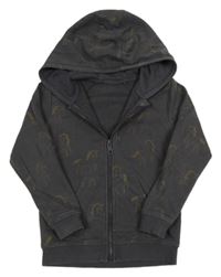 Sivá prepínaci mikina s jednorožcami a kapucňou George