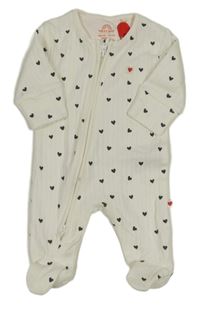 Smetanový žebrovaný overal se srdíčky Primark