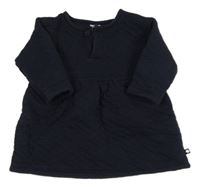 Tmavomodré vzorované teplákové šaty Petit Bateau