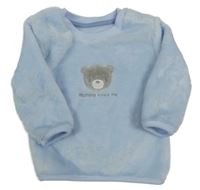 Svetlomodrá chlpatá mikina s medvedíkom Nutmeg