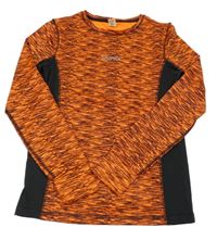 Oranžovo-čierne melírované športové tričko Yigga