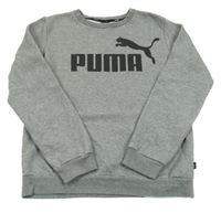 Šedá melírovaná mikina s logem Puma