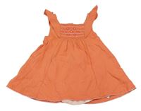 Nové - Oranžové bavlněné šaty se všitým body Mothercare
