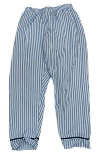 Modro-bílé pruhované pyžamové kalhoty Shein