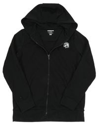 Černá propínací mikina s potiskem a kapucí F&F