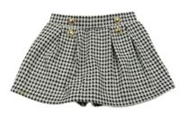 Bielo-čierne kockované vzorované sukňové kraťasy River Island