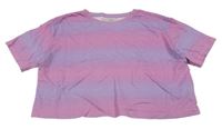 Růžovo-fialové tónované crop tričko Primark 