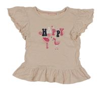 Světlerůžové tričko s plameňáky Liegelind