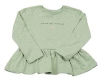 Svetlozelená peplum mikina s bodkami a nápisom George