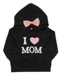 Čierna mikina s nápisom a kapucňou