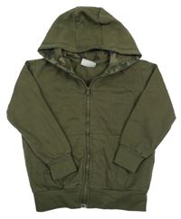 Khaki prepínaci mikina s kapucňou Infinity