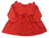 Červené teplákové šaty s volánikmi F&F