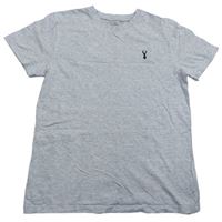 Sivé melírované tričko s výšivkou Next