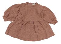Starorůžovohnědé melírované mačkané teplákové šaty zn. H&M