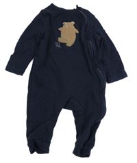 Tmavomodrý rebrovaný overal s medvedíkom M&S