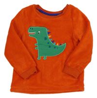 Červená plyšová mikina s dinosaurom