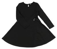 Čierne vzorované šaty so zipy