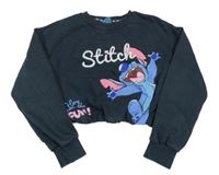 Tmavošedá crop mikina se Stitchem PRIMARK