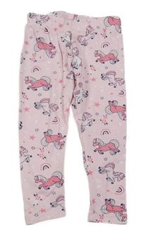 Světlerůžové legíny s jednorožci a duhami INFINITY KIDS