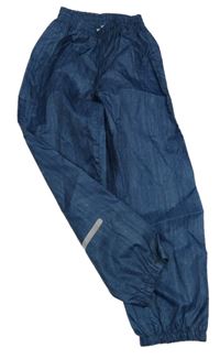 Modré melírované šušťákové nepromokavé nohavice